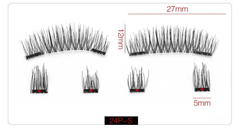 Magnetic Lashes, OCEAN PEARL 2 Magnet 3D Reusable False Eyelashes Magnetic Natural Long Cheap Box Eyelashes with Applicator