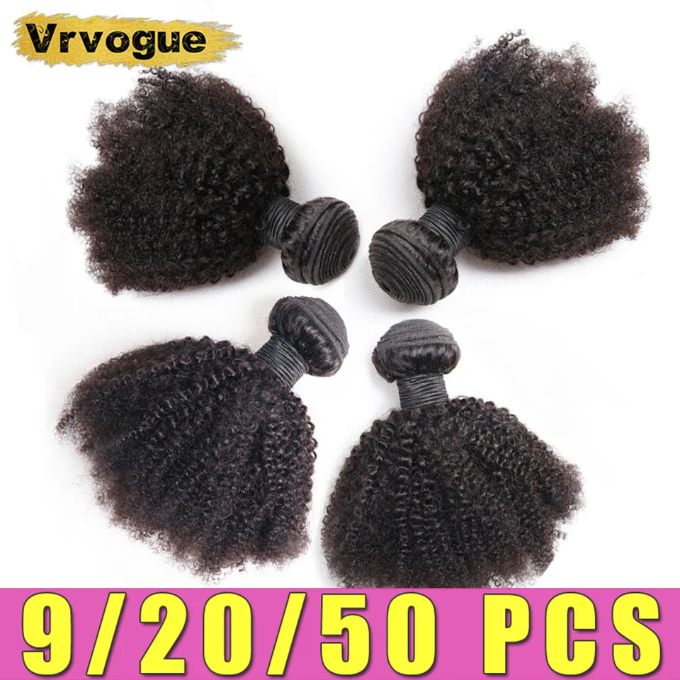 

8-20 Inch Afro Kinky Curly Human Hair Bundles Wholesale Hair Bundles Bulk Brazilian Hair Natural Remy Hair Extension Vrvogue