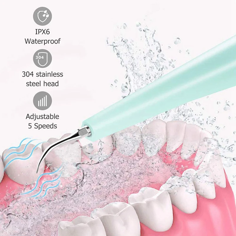 

Electric Sonic Scaler Teeth Whitening Home Use Tooth Stain Remover Tartar Teeth Scaling Usb Charging High Frequency Vibra