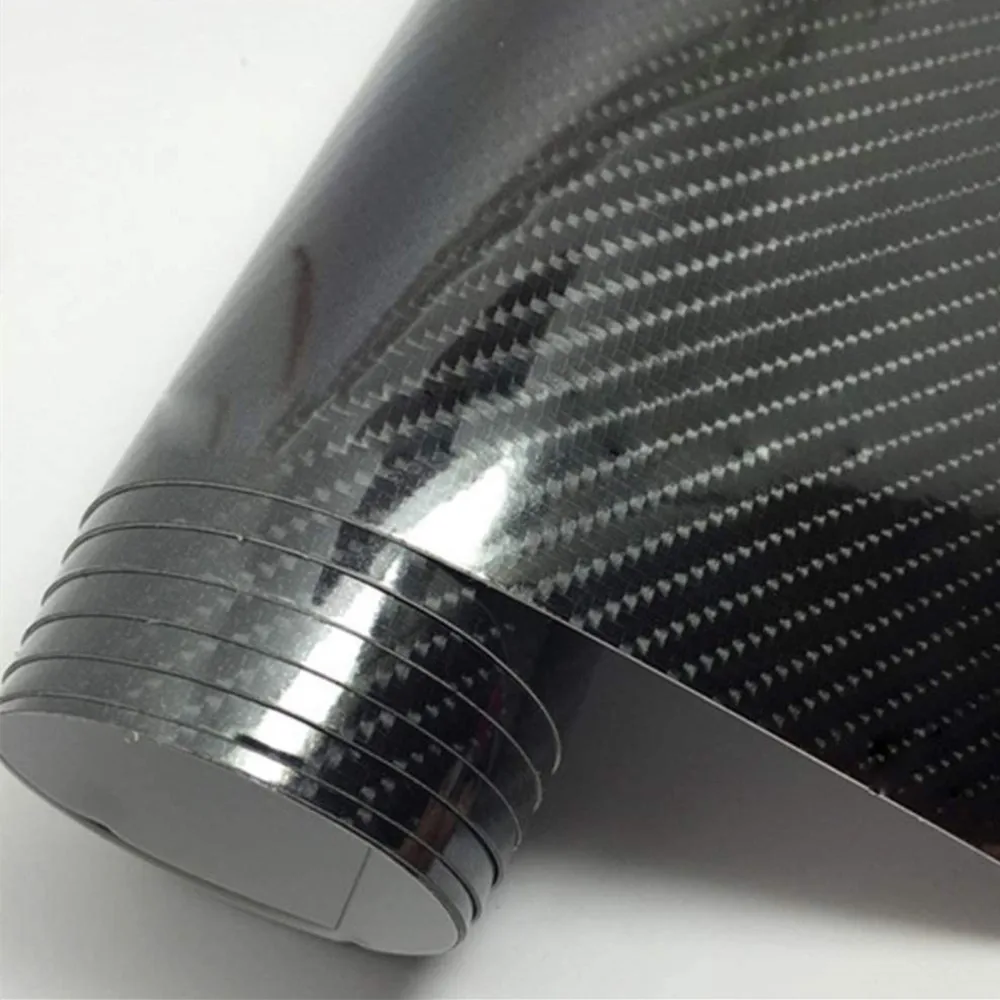 Виниловая пленка 6D из черного углеродного волокна без пузырьков с высоким