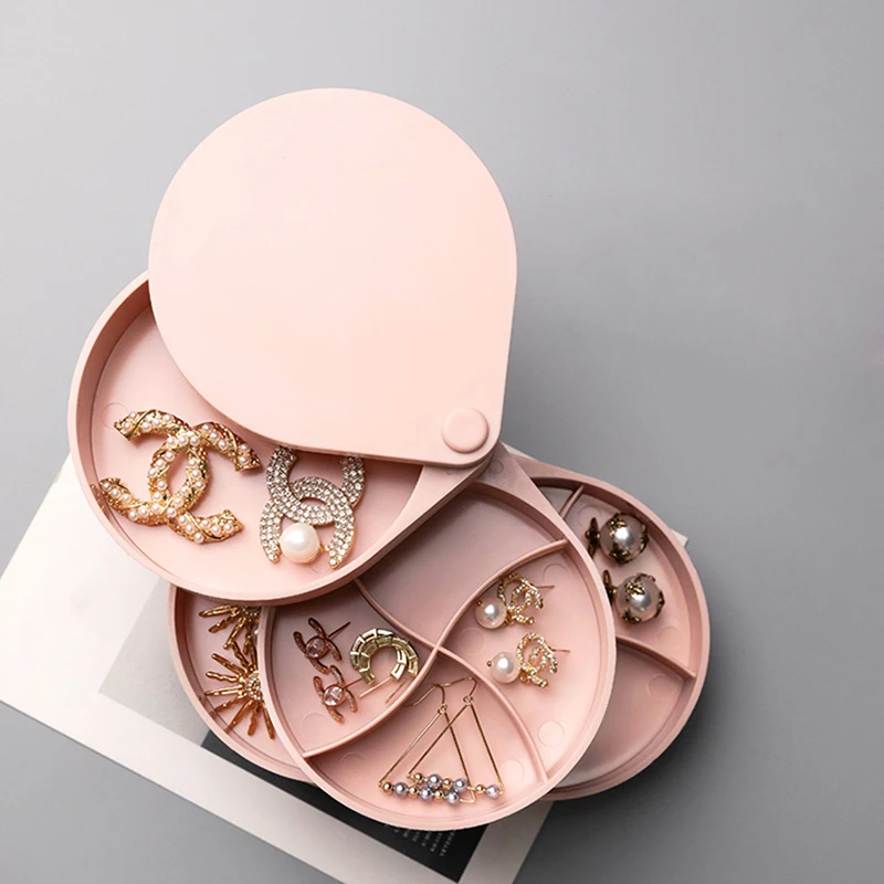 

Домашняя портативная креативная коробка для хранения ювелирных изделий, вращающийся многоуровневый органайзер для демонстрации, Хранение...