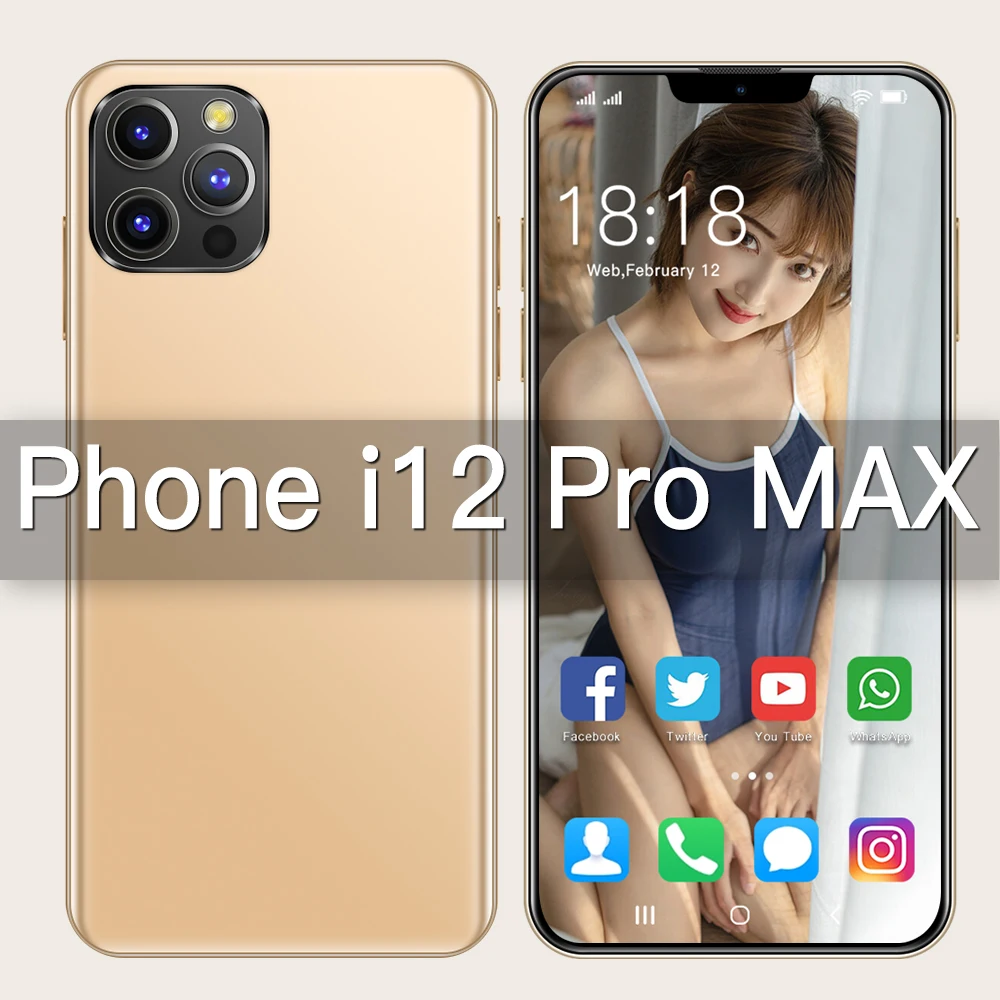 

I12 Pro MAX 6.7inch Smartphones 16G+512G 5800mAh Face Unlock Android Mobilephone Supports Google Play 5G Network Cellphone
