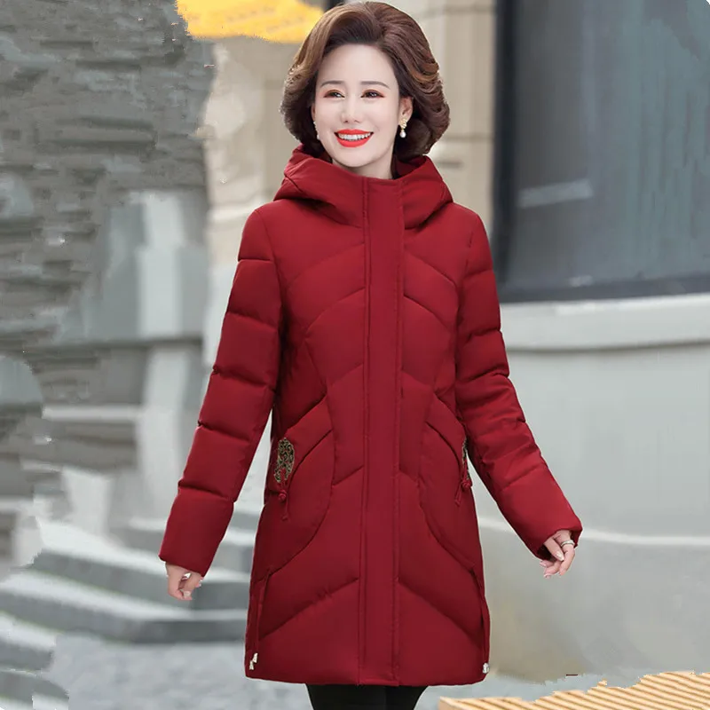 Зимнее пальто UHYTGF женский пуховик с капюшоном и защитой от холода теплое