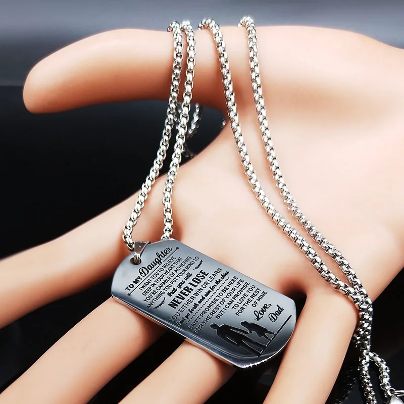 2021 длинное большое мужское ожерелье из нержавеющей стали с надписью LOVE DAD для