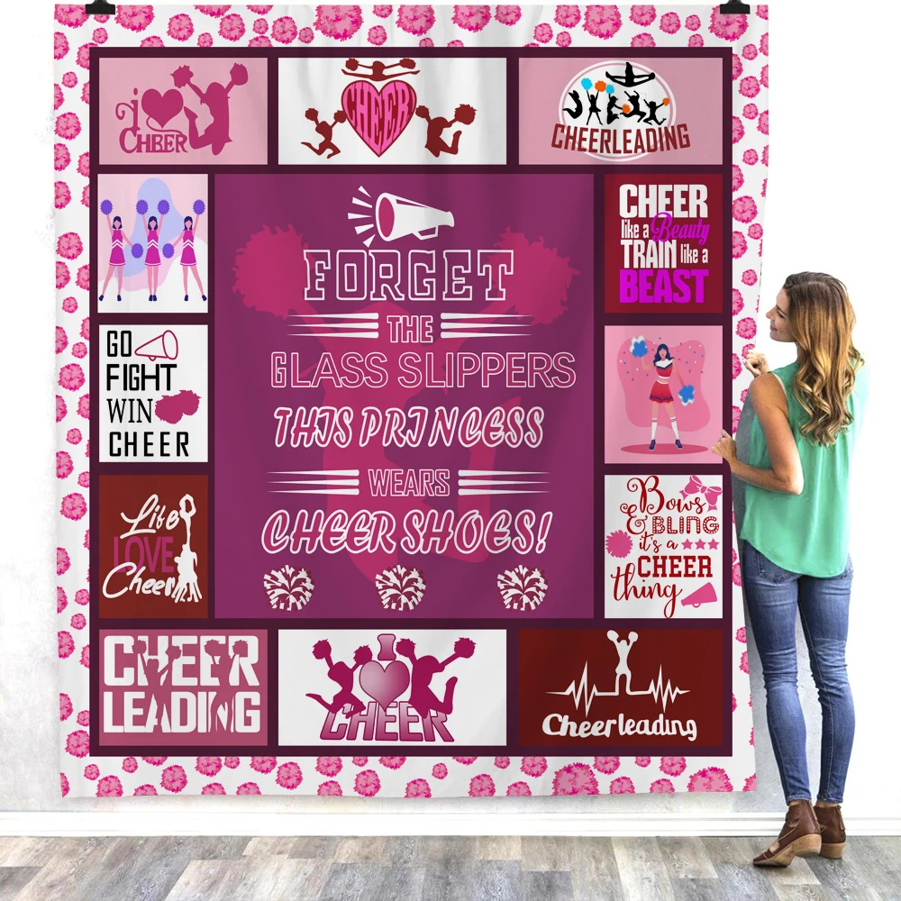 

ONGLYP Throw Blanket Pink Cheerleading Blanket Sherpa Fleece Soft Blankets Warm Thick Plush Cozy Blanket for Sofa Couch Bed