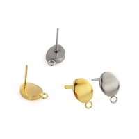 20pcs 97mm stainless steel earrings findings for diy jewelry making accessories gold oval drop earrings base connectors linker