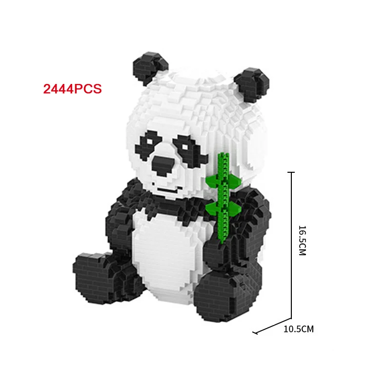Забавные милые животные Строительные кирпичи создатель панда бамбук сборные