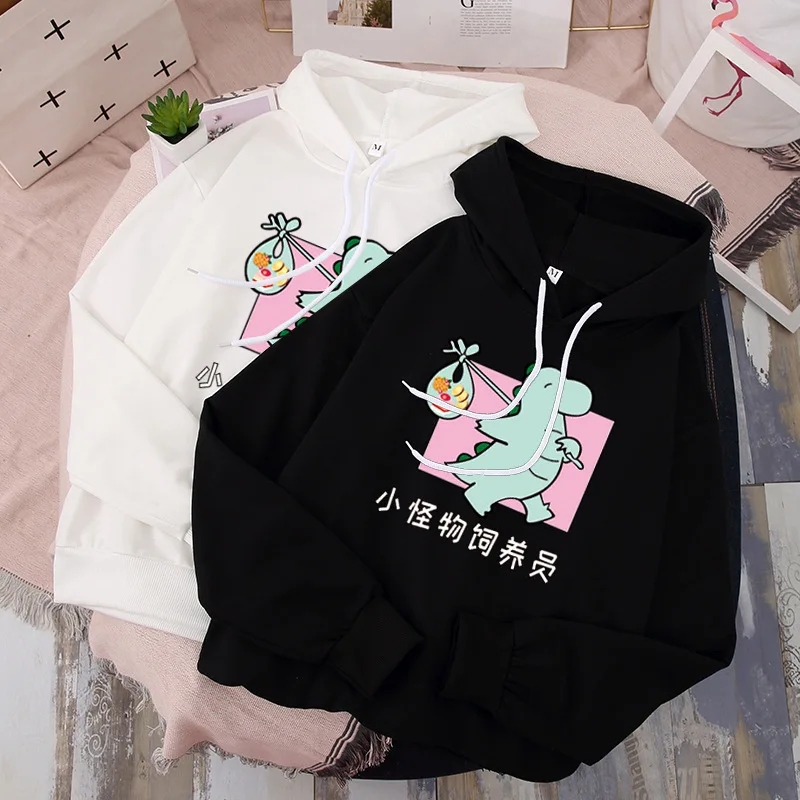 

Cotton Winter Hoodies Sweatshirt Casual Thicken Chic Female Printed 2021 Long Sleeves Fashion Women Anime Хђди Harajuku
