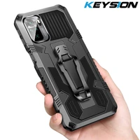keysion shockproof armor case for redmi note 10 4g 10s k40 pro plus stand silicone phone cover for xiaomi mi 11i poco f3 x3 pro