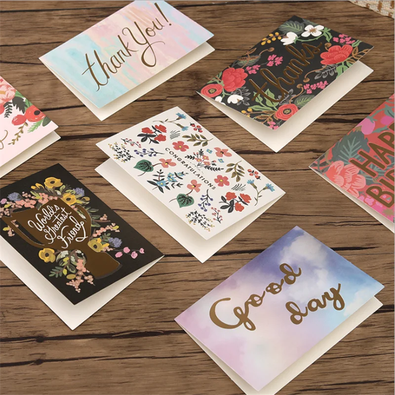 

20 Pcs/set Greeting Cards Birthday Gift Thanksgiving Blessing Thank You Gift Card Paper Postcards DIY Mother's Day Festival Card