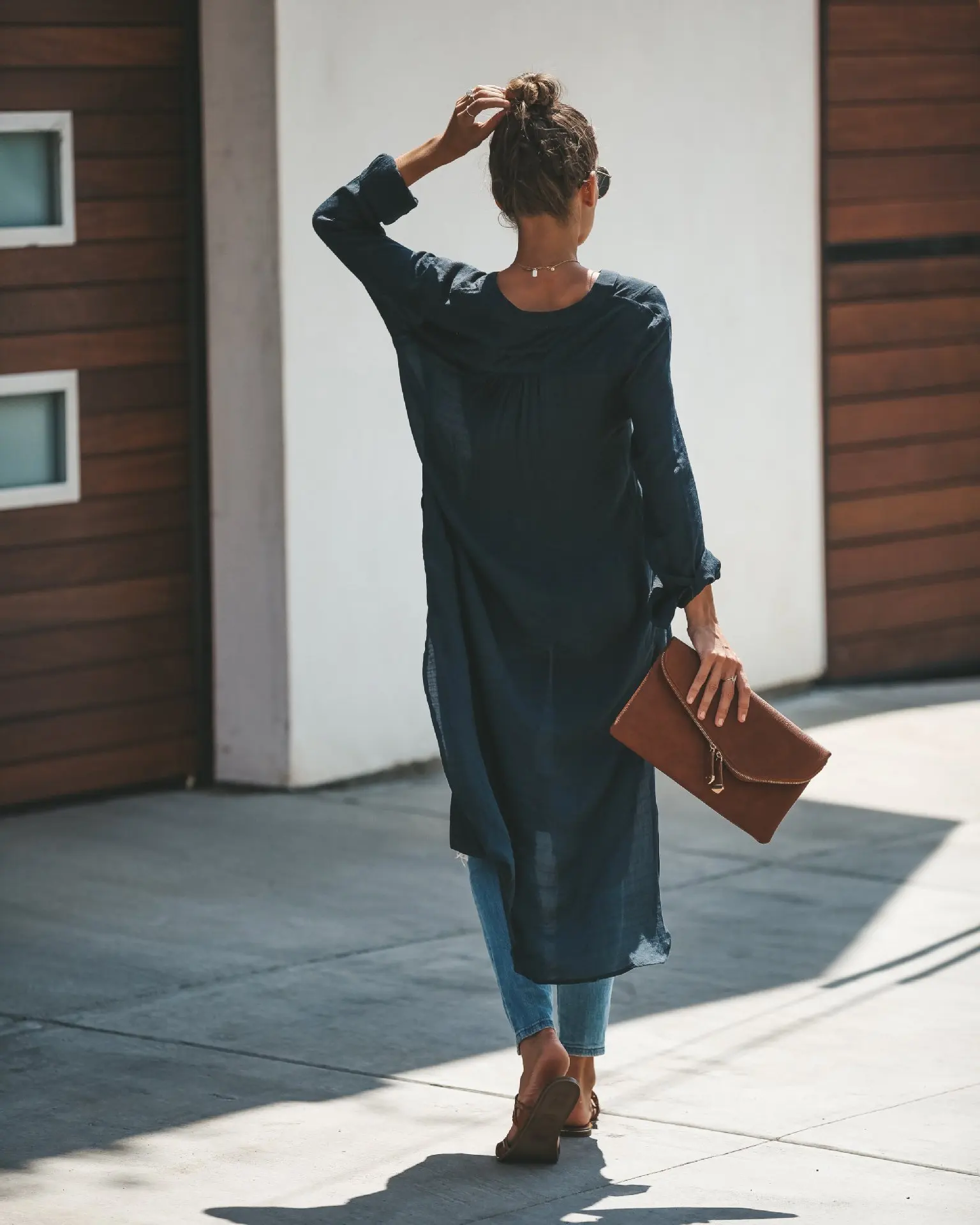 

korean style v-neck loose long sleeve woman dresses fashion spring autumn solid knee-length split female dresses