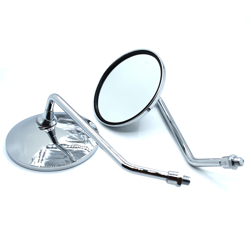 Universal motorcycle mirrors chrome round mirror long stem For Honda CBR250 VT250 Hornet250 Jade250 CB400 CBR400 | Автомобили и