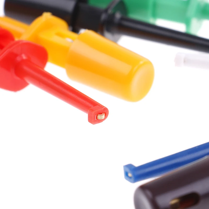 

10/12PCS Multimeter Lead Wire Kit Test Hook Clip 5color Each2 Test Probe SMT / SMD IC D20 Cable Welding Circular Test Clip