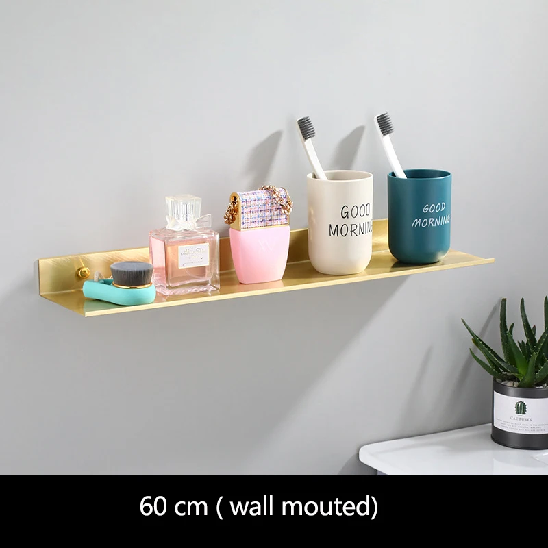 

promation creative gold bathroom corner shelves 30-60cm modern gold bathroom shelves kitchen storage rack bathroom shelves