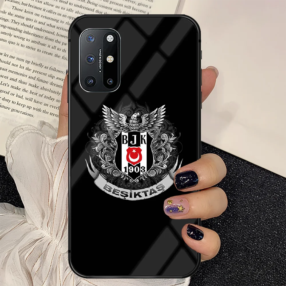 

Turkey Besiktas Football Phone Tempered Glass Case Cover For Oneplus 5 6 7 8 9 Nord T Pro Painting Hot Etui Luxury Prime