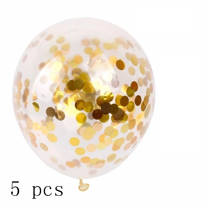 5pcs gold confetti 1 шт., 7 трубок, подставка для воздушных шаров, держатель воздушных шаров для шаров, 100 точек, клеевые шары в горошек, поддержка шаров, Свадебная вечеринка, Рождество, год - Цвет: 5pcs gold confetti