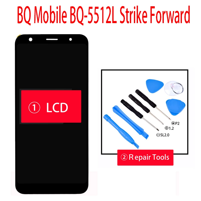 ЖК дисплей 5 45 ''для BQ Mobile 5512L Strike Forward BQ5512L + дигитайзер сенсорного экрана в сборе