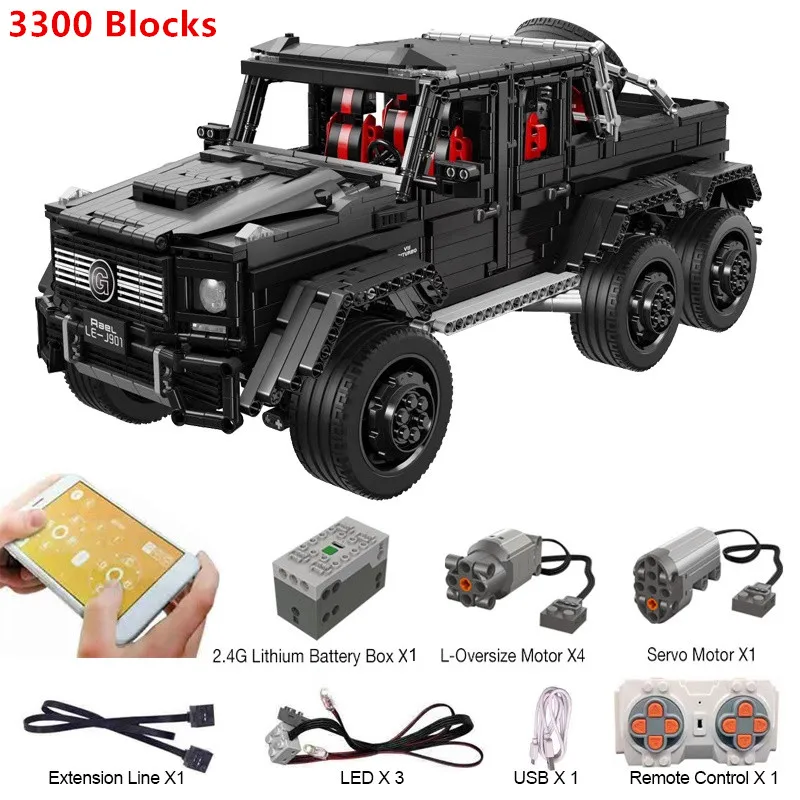 

3300 Blocks Puzzle Assembling Building Blocks Remote Control Car 1:8 Building Blocks Bricks RC Car educational toys For children