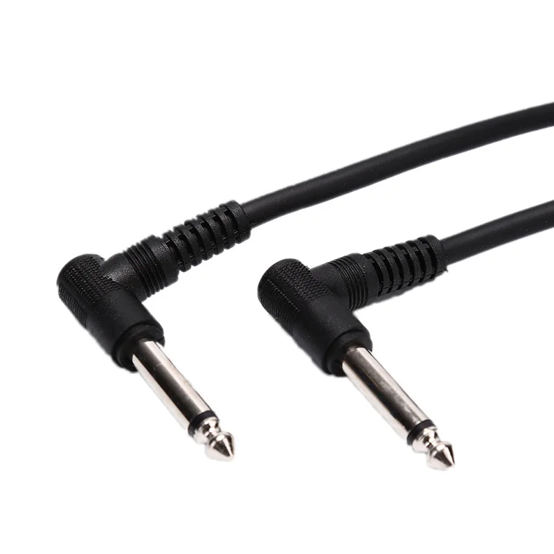 1 stück universal gitarre effekt pedal instrument patch kabel rechten winkel stecker 1520 cm schwarz kabel free global shipping