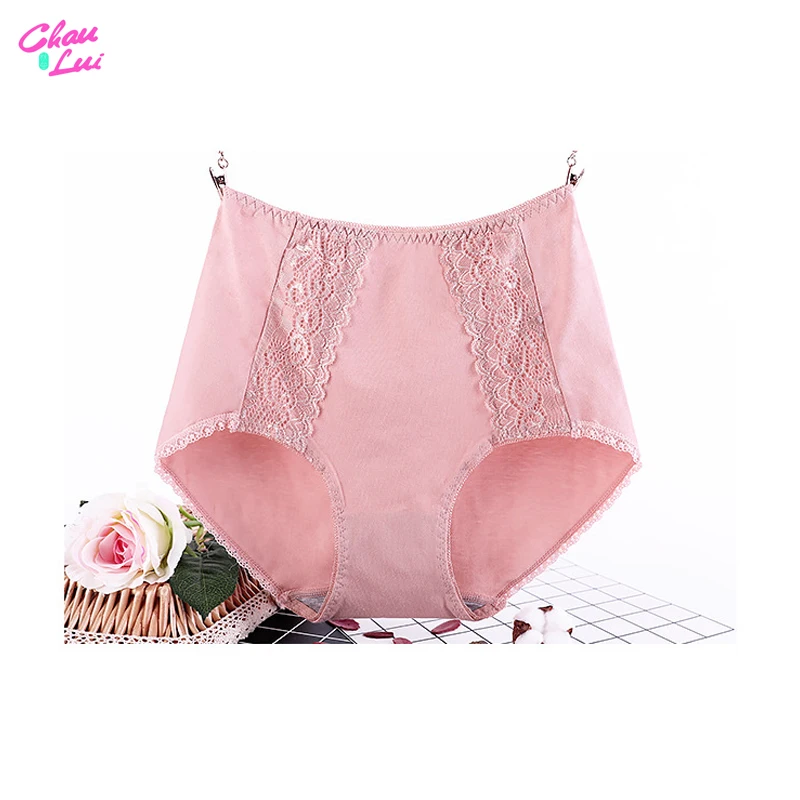 Pink Chau Lui, женские трусы, удобные, хлопок, высокая талия, нижнее белье, женские сексуальные ультра-тонкие трусики, кружевные трусы, XXL, XXXL, 4XL, 5XL, 6XL - Color: Pink