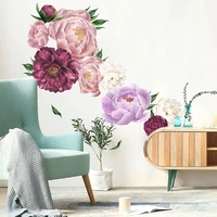 4060cm colorful pink red peony beautiful flowers wall stickers for living room wall decal kid nursery murals wall decor fx64086