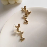 new trend temperament butterfly tassel earrings for women fashion piercing pendientes charm diamond jewelry earrings