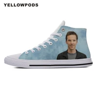 personality mens casual shoes hot cool pop funny high quality handiness benedict cumberbatch cute cartoon custom sneakers white