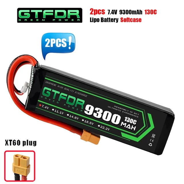 GTFDR 2S 7.4V 9300mAh 130C lipo