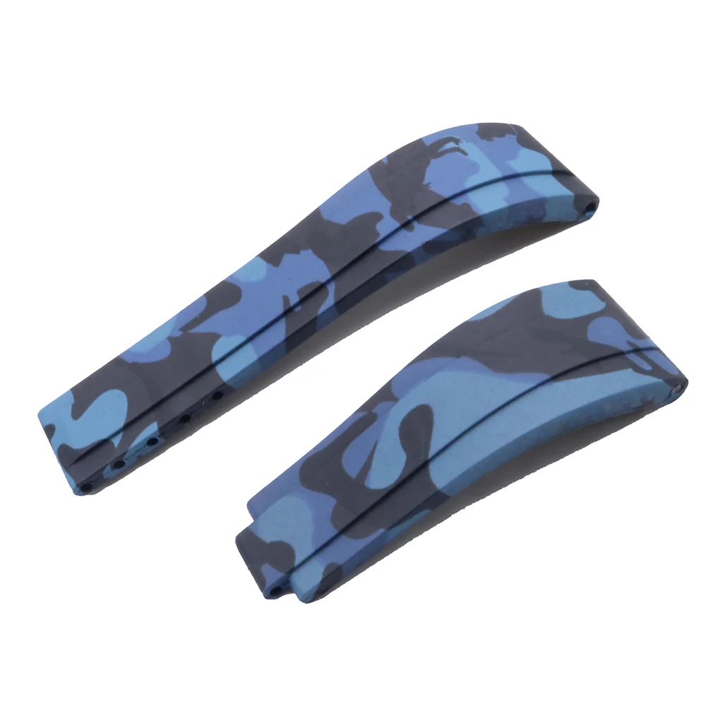 Rolamy 20mm Black Rubber Replacement Wrist Watch Band Strap For Rolex Submariner Datejust GMT Submariner Daytona Oysterflex