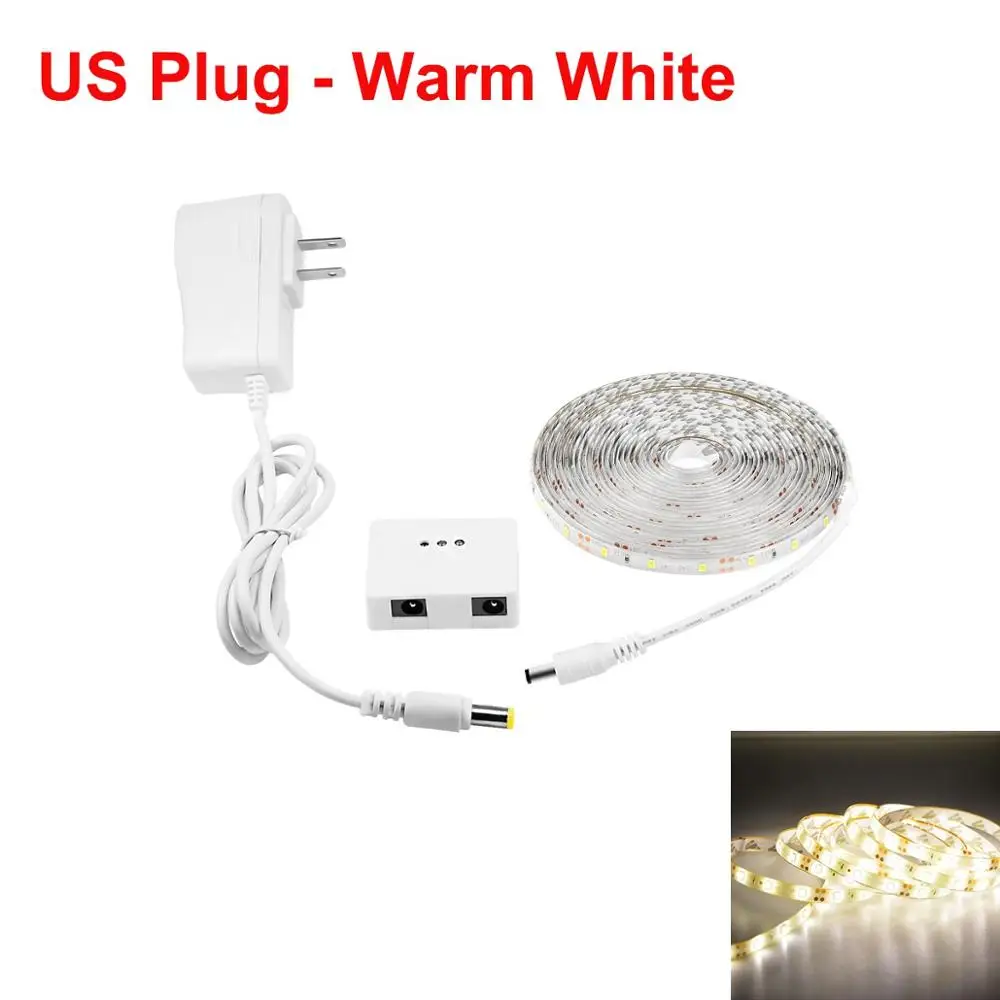 US Plug Warm White Затемняемый ручной развертки датчик движения свет 12 В светодиодный ночник, для дома ночник для гардероба прикроватный шкаф освещение для ванной комнаты - Испускаемый цвет: US Plug Warm White