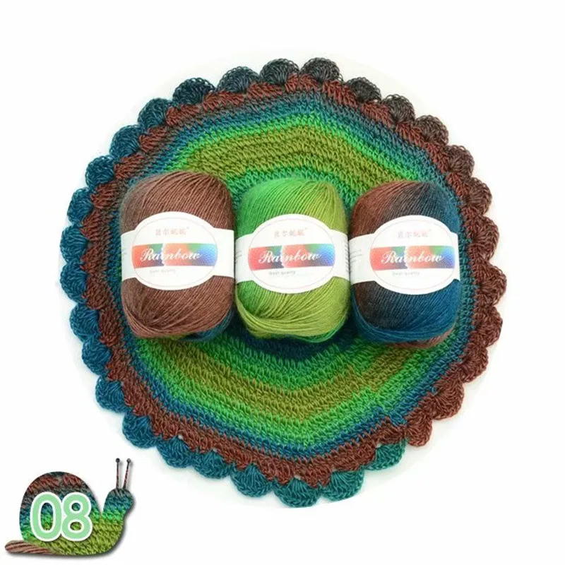 08 6pcs 6 шт. африканская кружевная ткань пряжа diy ленты для рукоделия необычная шерстяная пряжа ручное вязание 50 г/шт - Цвет: 08 6pcs
