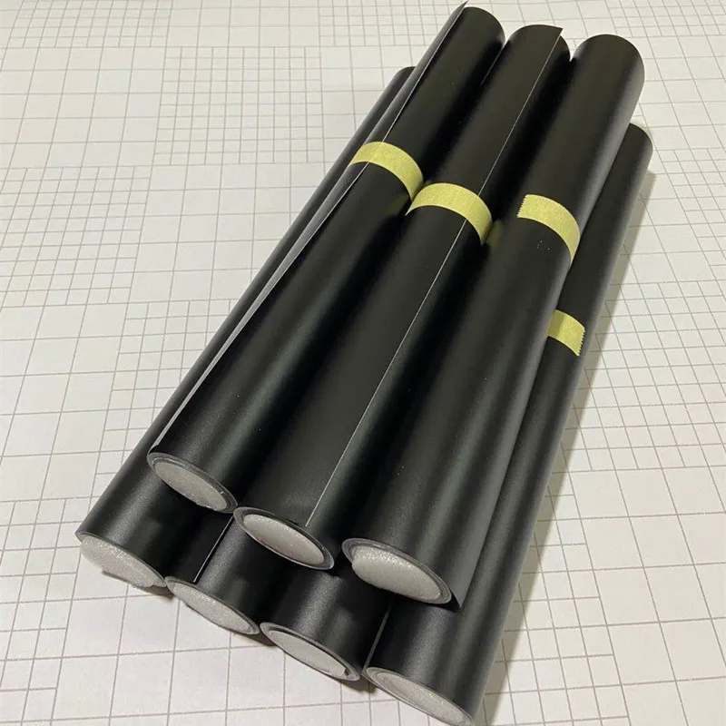 10/20/30/40/50X152 см клейкая матовая черная атласная металлическая виниловая пленка