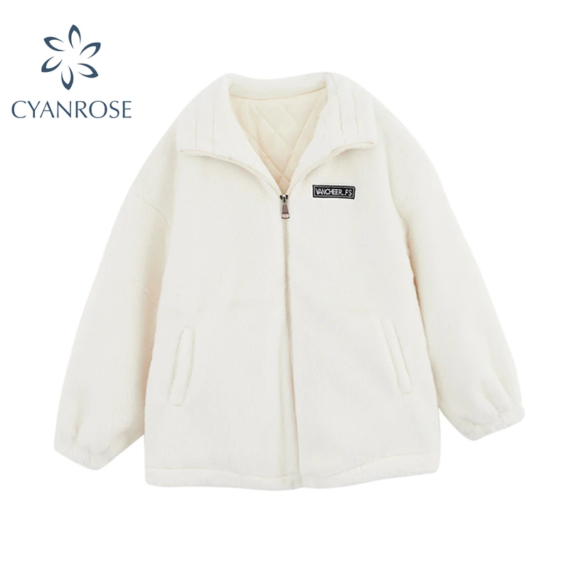 Однотонная одежда с хлопковой подкладкой Женское зимнее корейское шерстяное