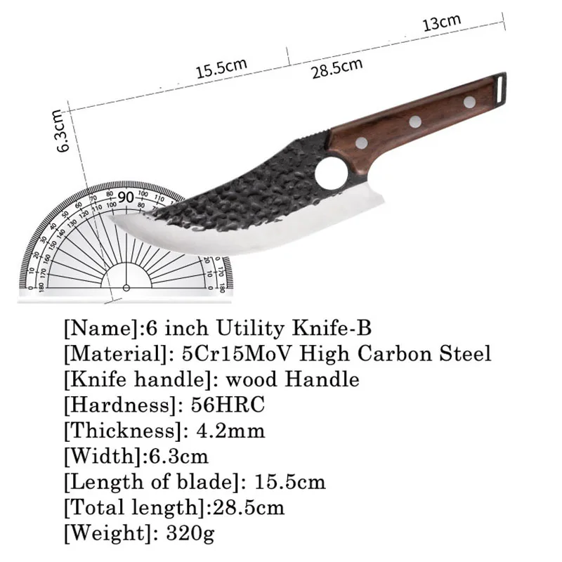 

New 6" Hanamde Forged Barbecue Knife Butcher Hunting Camping Machete Cleaver Chopper Kitchen Knives Bone Meat And Poultry Tools
