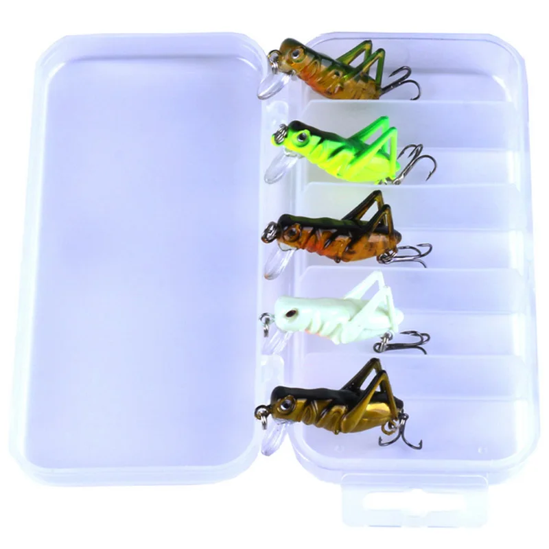 5 шт./лот Кузнечик насекомые рыболовные приманки набор морские снасти Летающий