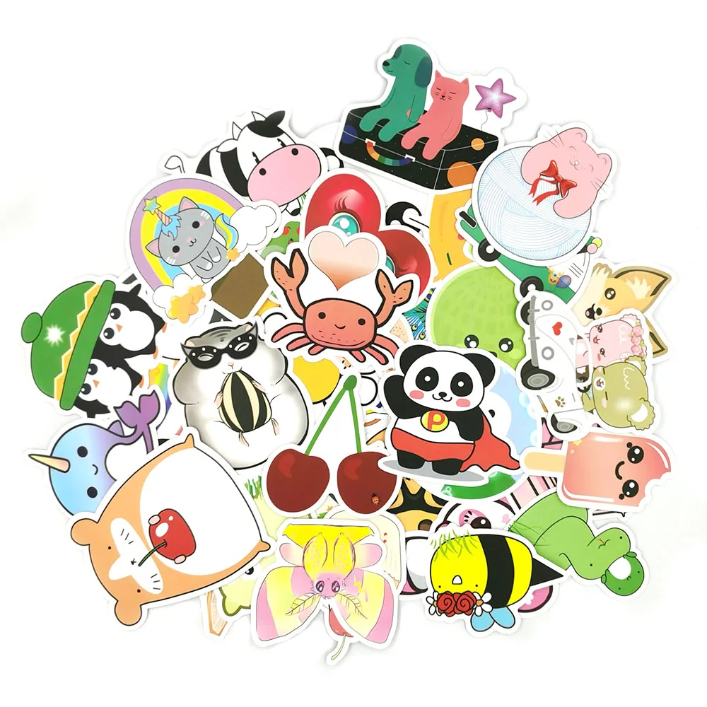 

Kawaii мультяшный стикер с животным 50 шт без повторения Водонепроницаемый милые наклейки животных для Bullet Journal