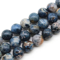 a natural dark blue kyanite stone beads round loose spacer beads 6810mm for jewerly making diy bracelets necklace 15inch