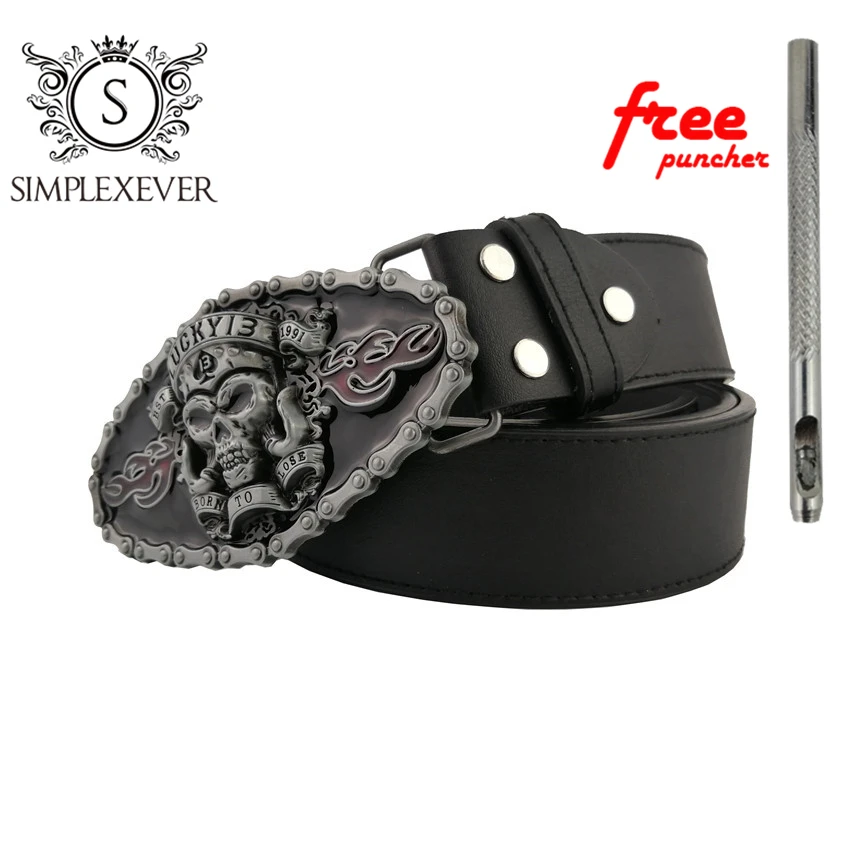 Череп в ковбойском стиле подарок пряжка на ремешке для Для мужчин серебрянное