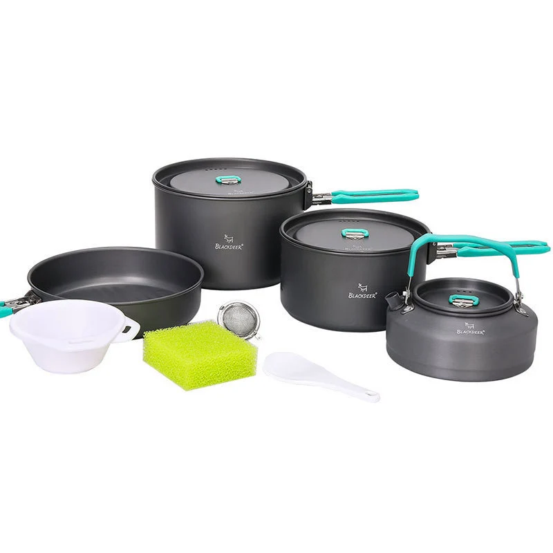 

Outdoor Camping Tableware Set Four-In-One Set Pot Durable Foldable Non-Stick Cooking Pots Portable Pots