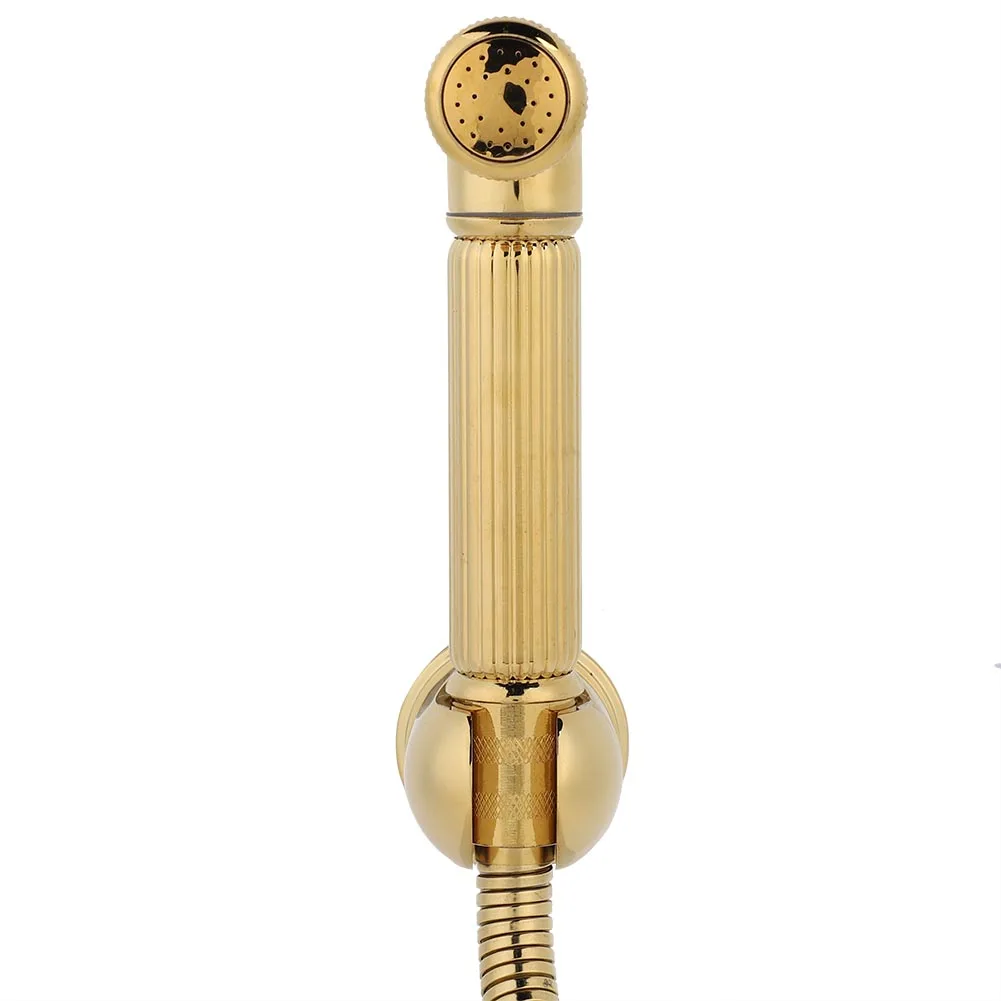 All-copper Pressurized Golden Toilet Spray One Into Two Out Angle Valve Clean Body Bidet Nozzle Four Points Dual 2019 | Обустройство