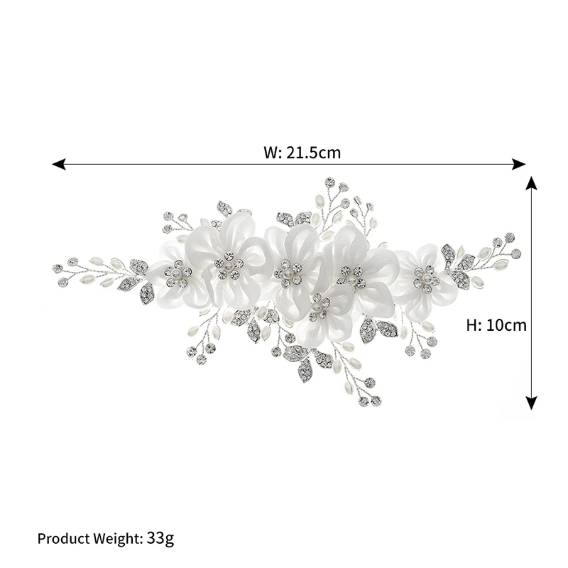 Заколка-гребень для волос Miallo серебристого цвета с цветами ручной работы |