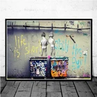 Картина на холсте Life Is Short Chill The Duck Out, постеры и принты на стену, граффити, картина для гостиной, настенный декор