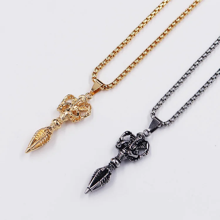 Буддийское ожерелье из нержавеющей стали в виде слона Vajra Evil Jiang Ganesha подвески