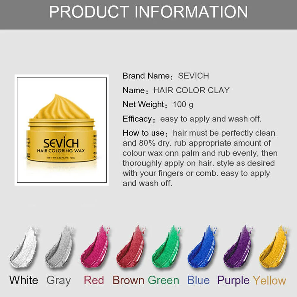 

Disposable Hair Color Wax Styling DIY Mud Paste Dye Cream Gel Hair Beauty Easy Clean @ME88