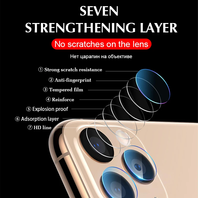 2 4 6 шт. Защитная стеклянная пленка для камеры IPhone 11 Pro XR X XS Max 8 7 6s Plus Защита