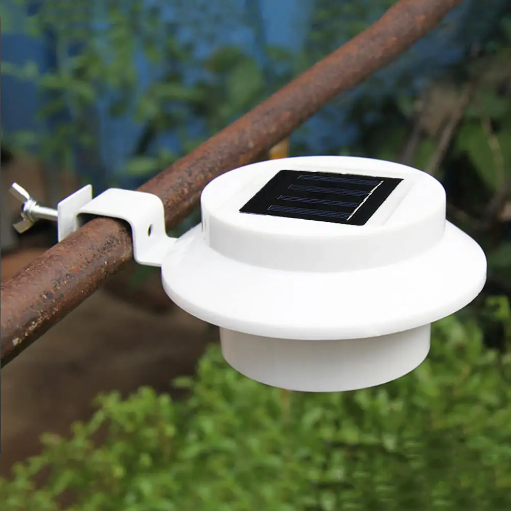 

Outdoor Solar Powered 3 LED Wall Light Lamp For Fence Gutter Garden Yard Roof Home Garden Supplies Lawn Light