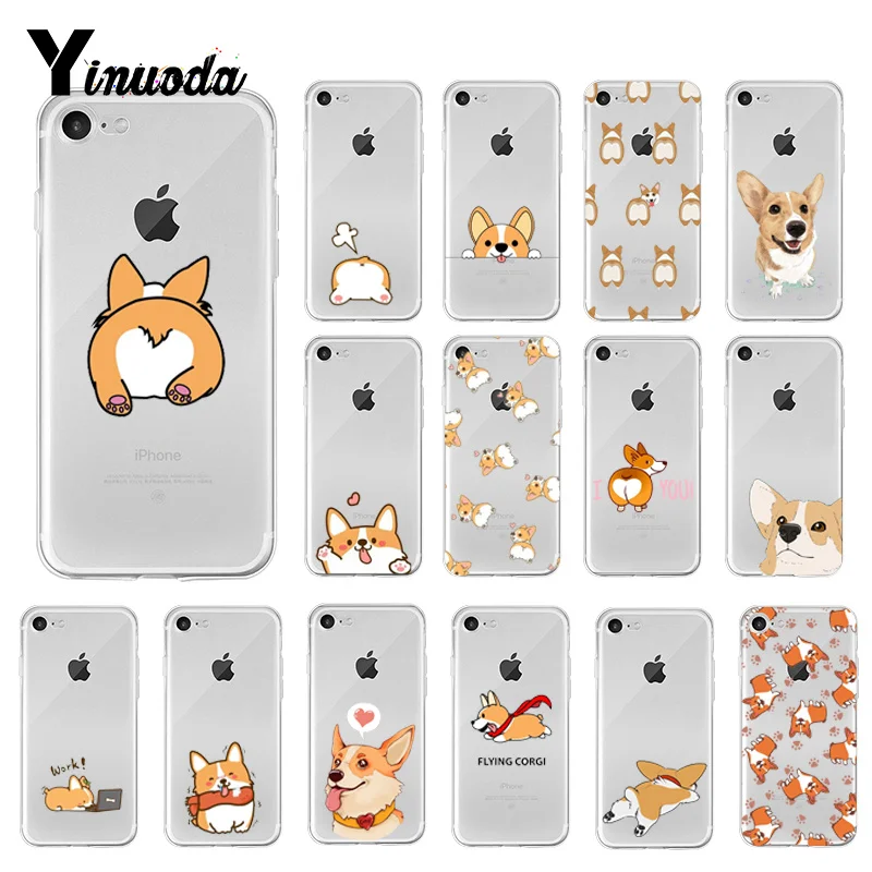 Yinuoda милый чехол для телефона с животным корги щенком iphone 12pro max SE 2020 8 7 6 6S Plus X XS MAX 5