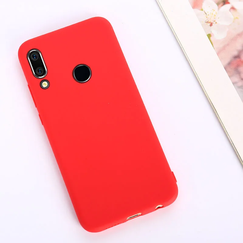 Red Для huawei Y7 Pro Y6 Prime Y9 P Smart однотонный Мягкий чехол из ТПУ силиконовый чехол для huawei P30 Lite Nova 4e - Цвет: Red
