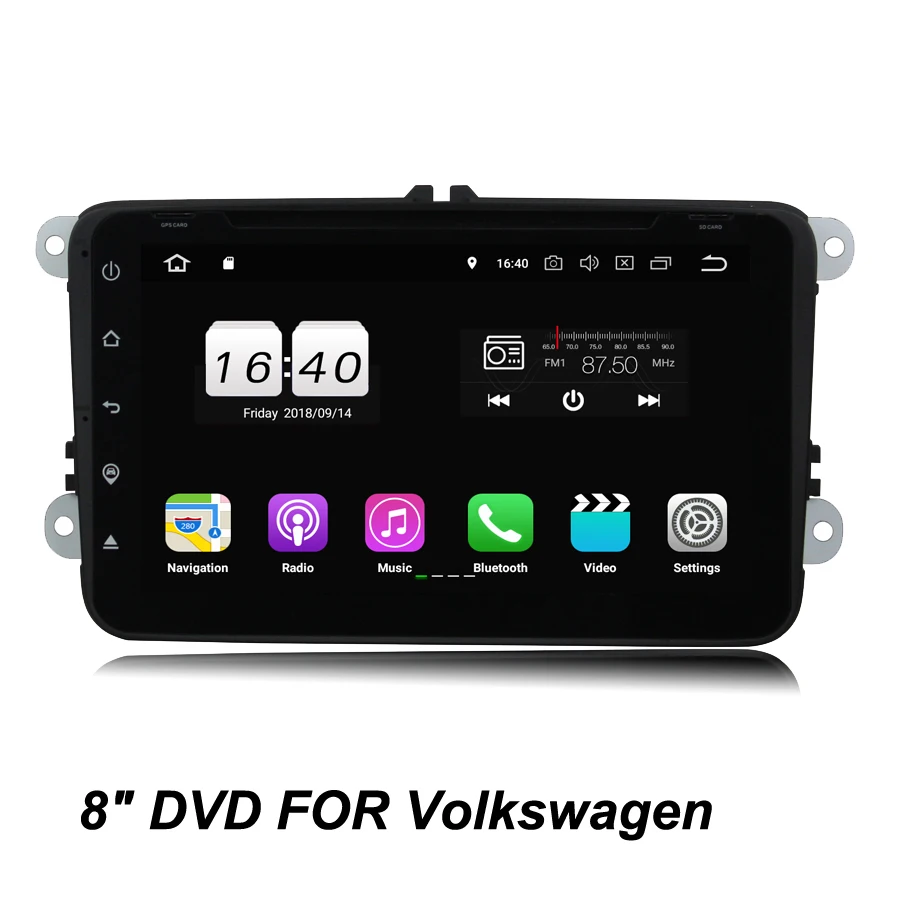 Автомобильный DVD плеер IPS Android 8 1 для VW Caddy Passat CC Tiguan Touran Jetta Polo Golf 2 Гб ОЗУ 16 ГБ 4 ядра