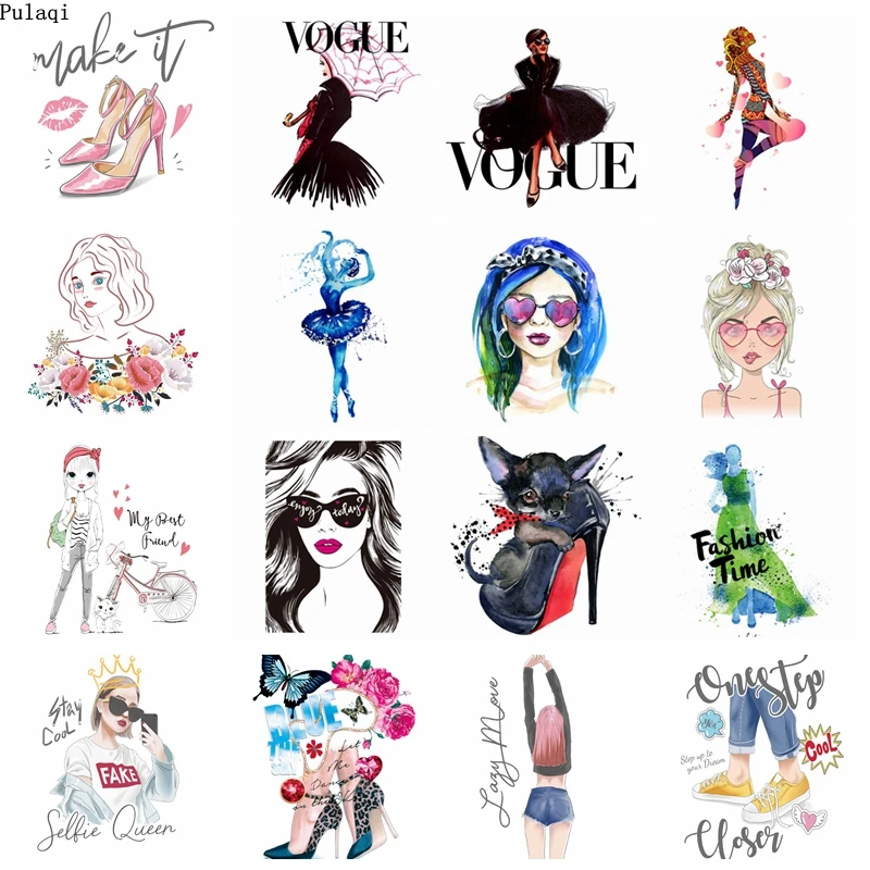 Pulaqi самодельные Переводные виниловые модные нашивки с термопереносом утюгом для